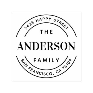 Family Name Typography Return Address Self-inking Stamp