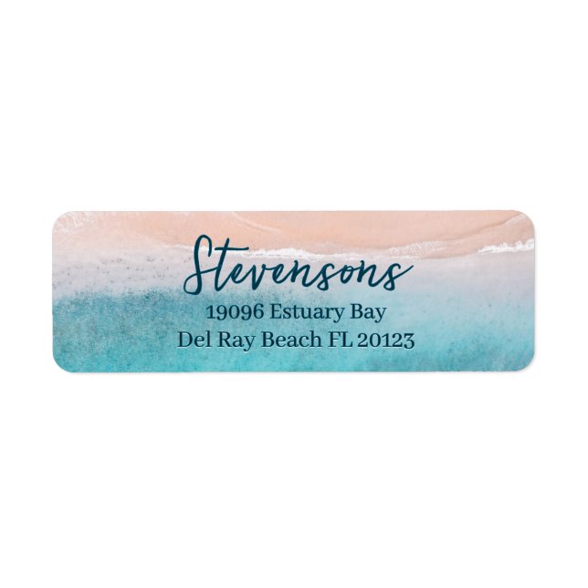 Family Name Vacation Beach House Simple Script Label (Front)