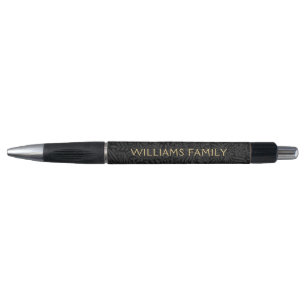Family Name Vintage Black Floral Botanical Pen
