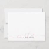 Scallops Personalized Notecard Monogram Note cards custom name Thank you  Notes Flat Notes 5 x 7 Large Modern Bright Colors Classic