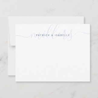 Family Name Wedding Monogram Note Card