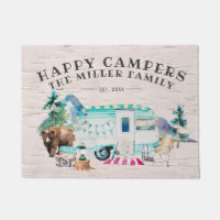 Family Name Welcome Mat | Happy Campers