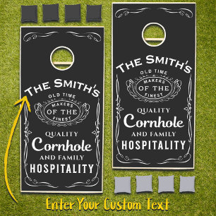 Family Name Whiskey Bottle Vintage Family  Cornhole Set