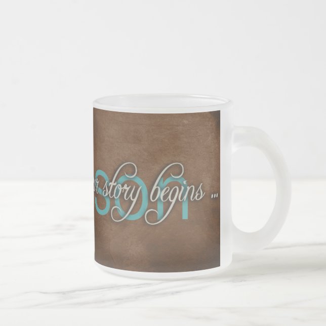 Family name with quote frosted glass coffee mug (Right)