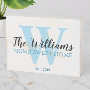 Family Name Wood Box Sign