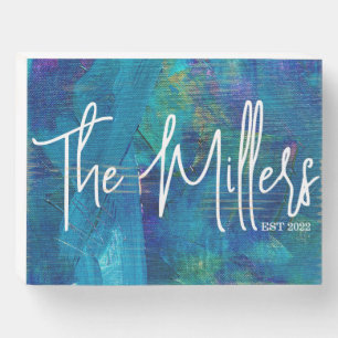 Family Name Wooden Sign - Custom Abstract Art