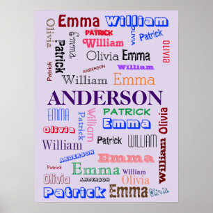 Family Name Word Cloud✨ Custom Dazzling Typography Poster
