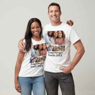 Family Name & Year Photo Collage Template T-Shirt
