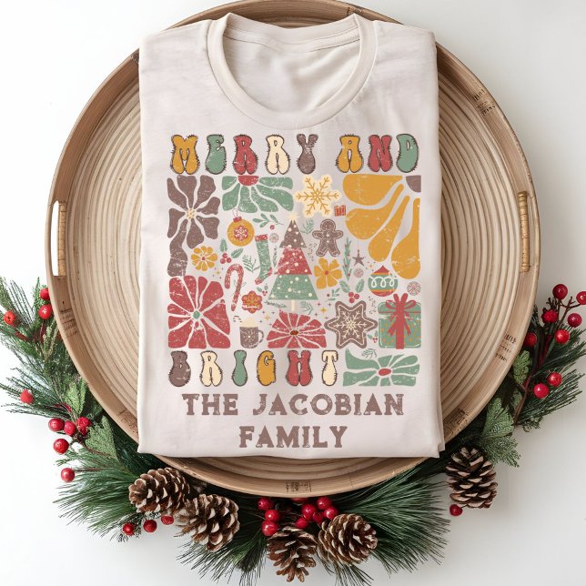 Family Name Year Reunion Boho Floral Christmas Tri-Blend Shirt (Creator Uploaded)