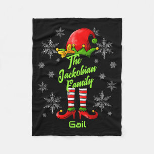 Family Name Year Reunion Matching Christmas Elf T Fleece Blanket
