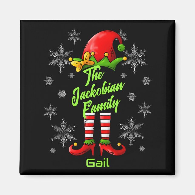 Family Name Year Reunion Matching Christmas Elf T  Magnet (Front)