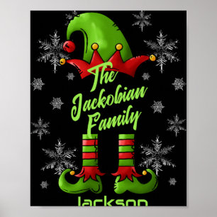 Family Name Year Reunion Matching Christmas Elf T Poster