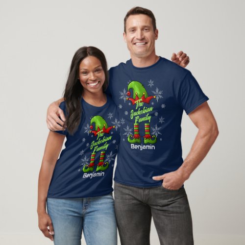 Family Name Year Reunion Matching Christmas Elf T_Shirt