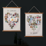 Family Names Heart Shaped Photo Collage 58 Picture Hanging Tapestry<br><div class="desc">Custom photo display on large wall hanging, further personalized with your family names. The photo template displays your pictures in a heart shaped photo collages which hold 29 images each. Your photos are displayed in a mix of square, landscape and portrait formats and, if you have any problems with placement,...</div>