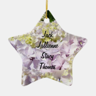 Family Names Oranament Dad Mom Children Floral Ceramic Ornament