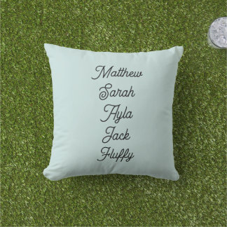 Family names personalized indoor/outdoor pillow