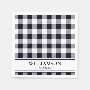 Family Navy Blue Plaid Napkins