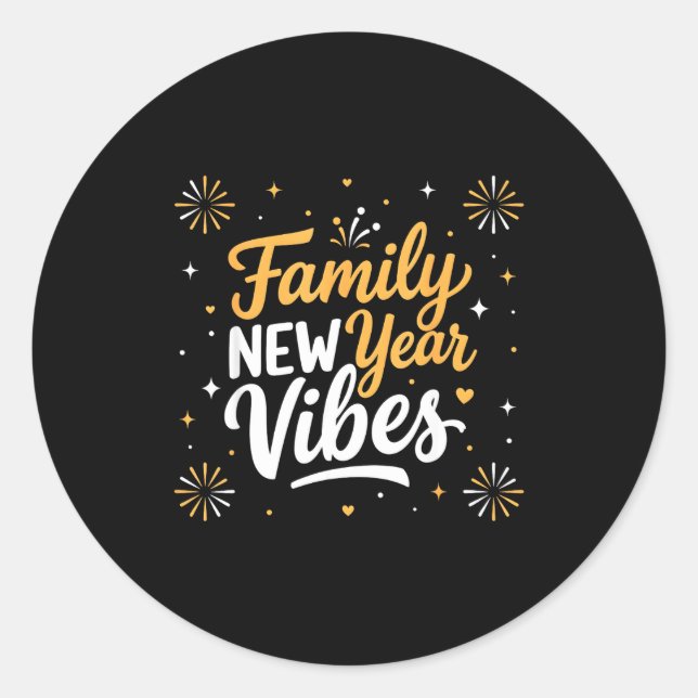 Family New Year 2026 Matching Party Crew  Classic Round Sticker (Front)