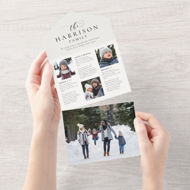Family newsletter update trifold holiday card (Tearaway)