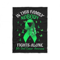 Family Nobody Fights Alone Bile Duct Cancer Awaren Fleece Blanket