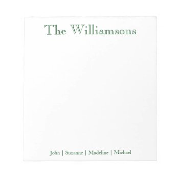 Family Notepad by NoteworthyPrintables at Zazzle
