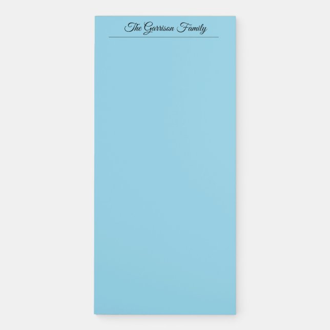 Family Notes: Light Blue Magnetic Notepad (Front)