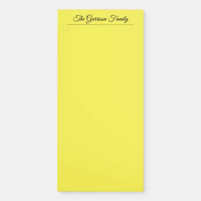 Family Notes: Sunny Yellow Magnetic Notepad (Front)
