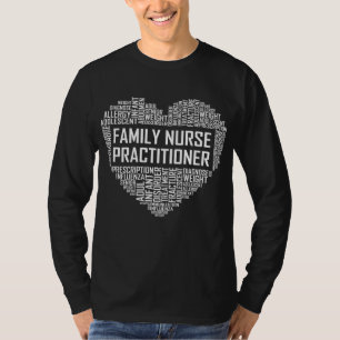 Family Nurse Practitioner Heart FNP Nursing Gradua T-Shirt