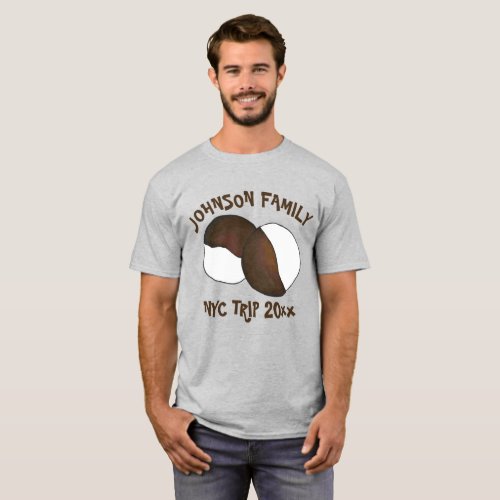 Family NYC Trip Customized Black and White Cookie T_Shirt