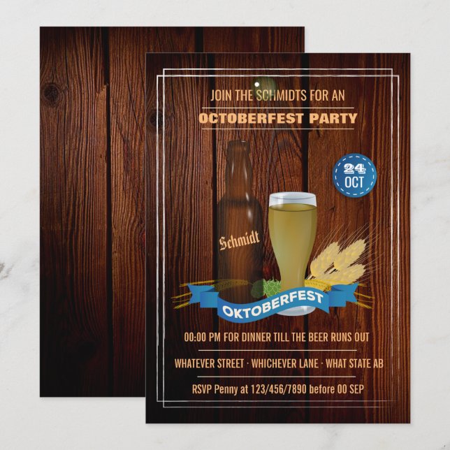 Family Octoberfest Party invitation (Front/Back)