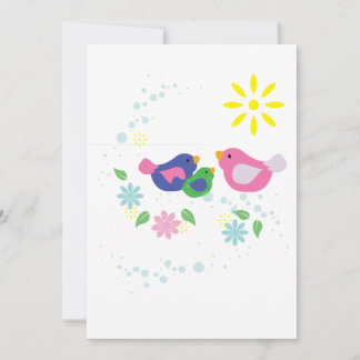 Family of 3 Birds Thank You Card