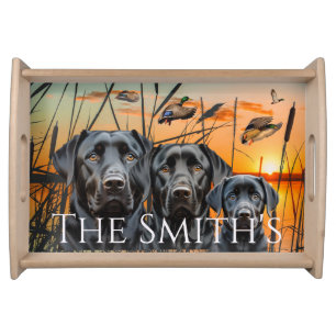 Family of 3 Customized Serving Tray, Labrador  Tray