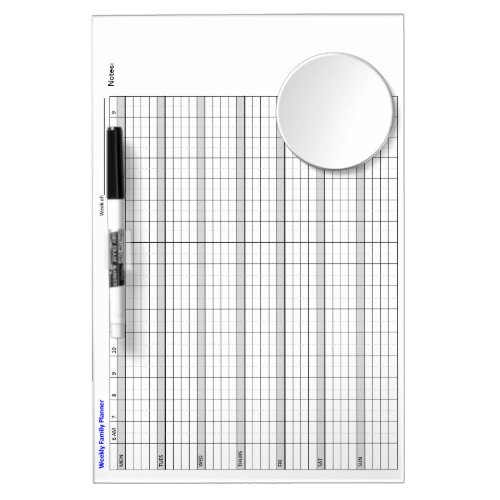 Family of 4 Calendar Dry Erase Board With Mirror