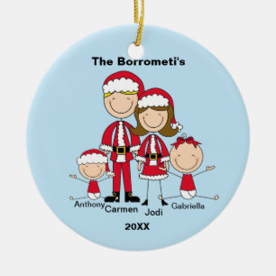 Family of 4 Christmas Ornament