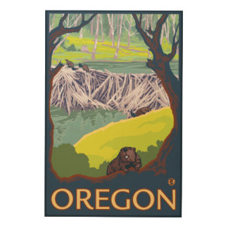 Family of Beavers Wood Wall Decor