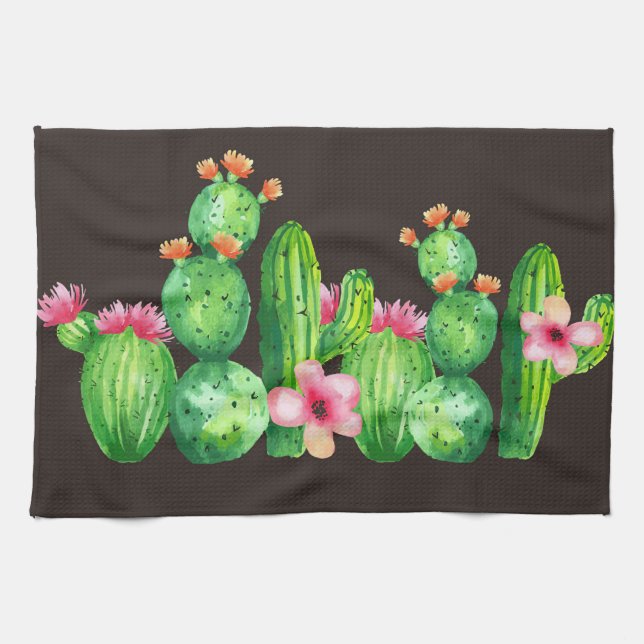 Family Of Cactus Kitchen Towel (Horizontal)
