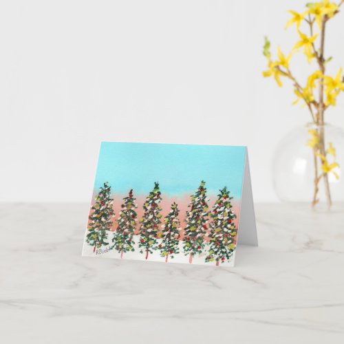 Family of Christmas Trees Card