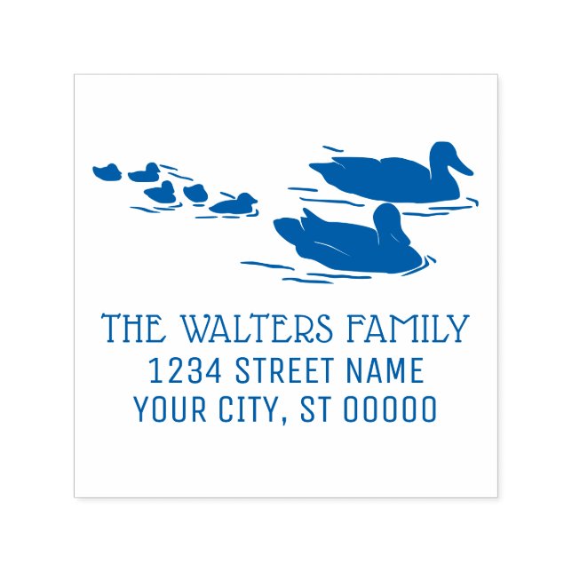 Family of Ducks Ducklings Name Address Self-inking Stamp (Design)