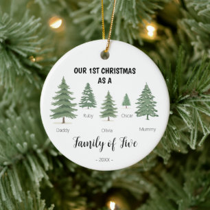 Family of Five First Christmas Ornament