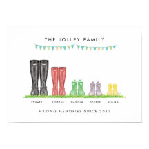 Family of Five Making Memories Welly Print