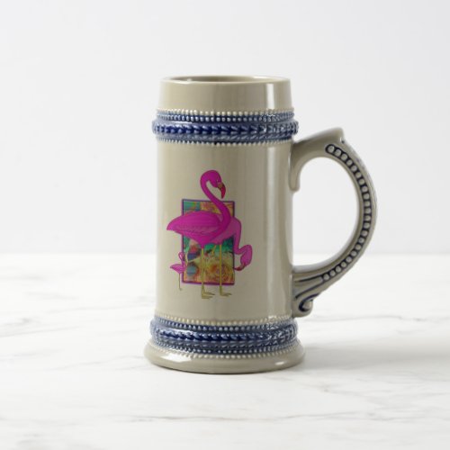 Family of Flamingos Beer Stein