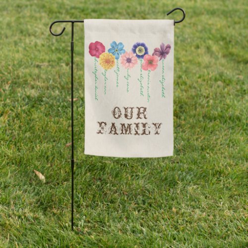 Family of Flowers 7_names  Garden Flag