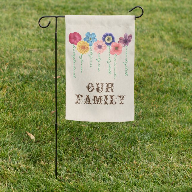 Family of Flowers (7-names)  Garden Flag (In SItu)