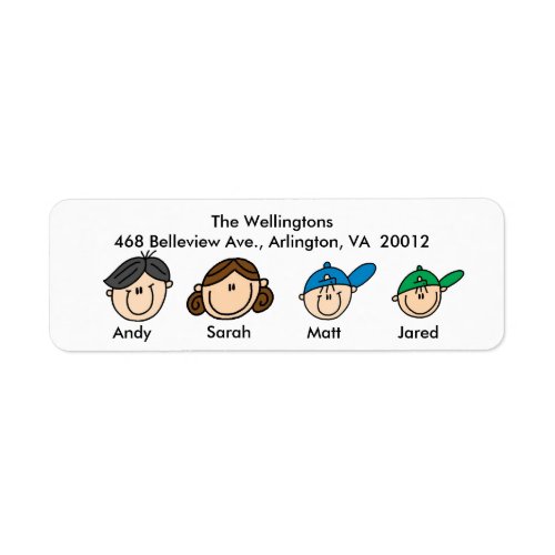 Family of Four Address Labels