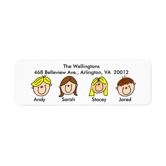 Family of Four Address Labels (Front)