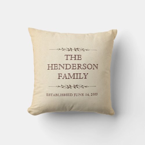 Family of Four Important Events Commemorative Throw Pillow