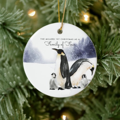 Family of Four Personalized Christmas Ornament