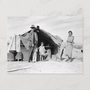 Family of four to be returned to Oklahoma 1937 Postcard