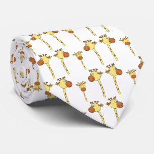 Family of Giraffes Cartoon Neck Tie