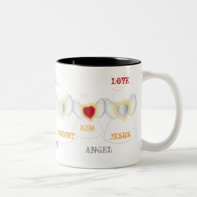Family Of Loving Angels -Cup - Cus... - Customized Two-Tone Coffee Mug (Right)